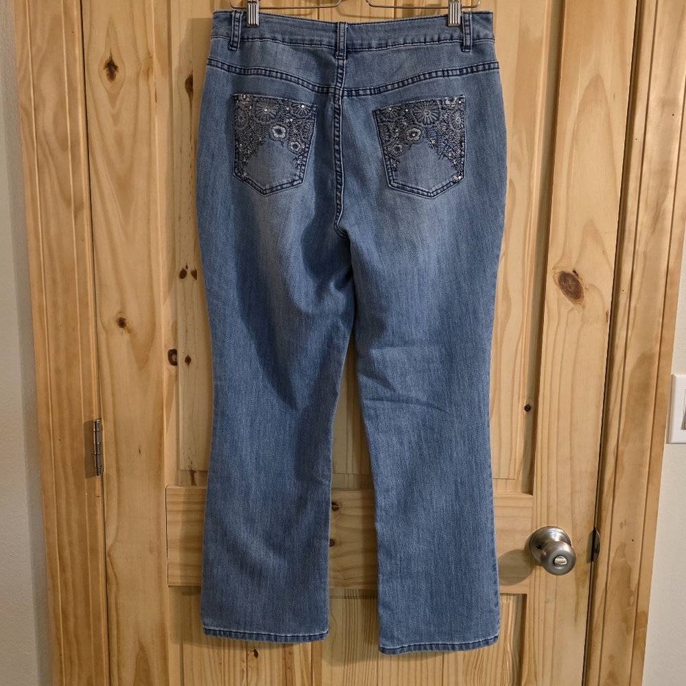 Christopher Banks Size 10 Short Womens Floral Embroidered Pockets